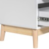 Kommode Mobili Rebecca Myristica 115x50x40 MDF Kiefer Weiß Braun Skandinavisch Zu Montieren