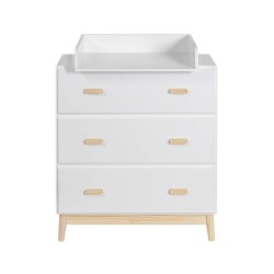 Commode Mobili Rebecca Betula 100x80x42 MDF Den Wit Bruin Scandinavisch Om Te Monteren