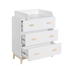 Changing Table Mobili Rebecca Betula 100x80x42 MDF Pine White Brown Scandinavian To Assemble