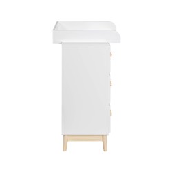 Commode Mobili Rebecca Betula 100x80x42 MDF Den Wit Bruin Scandinavisch Om Te Monteren