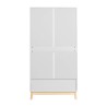 Kleiderschrank Mobili Rebecca Aegle 175x80x55 MDF Kiefer Weiß Braun Skandinavisch Zu Montieren