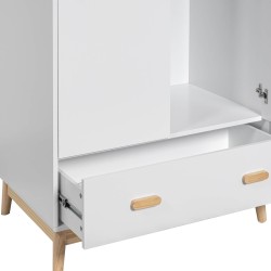 Kledingkast Mobili Rebecca Aegle 175x80x55 MDF Den Wit Bruin Scandinavisch Om Te Monteren