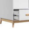 Kleiderschrank Mobili Rebecca Aegle 175x80x55 MDF Kiefer Weiß Braun Skandinavisch Zu Montieren