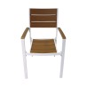 Outdoor Chairs Rebecca Mobili Copal 89,5x56x60,5 Aluminum Polywood White Brown Modern SET 2 pieces Assembly required