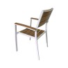 Tuinstoelen Rebecca Mobili Copal 89,5x56x60,5 Aluminium Polywood Wit Bruin Modern SET 2 stuks Te monteren