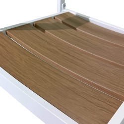 Gartenstühle Rebecca Mobili Copal 89,5x56x60,5 Aluminium Polywood Weiß Braun Modern SET 2 Stück Zu montieren