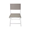 Klappstühle Rebecca Mobili Ilomba 84x48x57 Aluminium Polyester Weiß Beige Modern SET 2 Stück Montiert