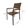 Outdoor Chairs Rebecca Mobili Calden 89,5x56x60,5 Aluminum Polywood Dark Grey Brown Modern SET 2 pieces Assembly required