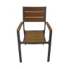 Outdoor Chairs Rebecca Mobili Calden 89,5x56x60,5 Aluminum Polywood Dark Grey Brown Modern SET 2 pieces Assembly required