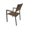 Outdoor Chairs Rebecca Mobili Calden 89,5x56x60,5 Aluminum Polywood Dark Grey Brown Modern SET 2 pieces Assembly required