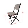 Folding Chairs Rebecca Mobili Murici 84x48x57 Aluminum Polyester Dark Grey Beige Modern SET 2 pieces Assembled