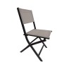 Folding Chairs Rebecca Mobili Murici 84x48x57 Aluminum Polyester Dark Grey Beige Modern SET 2 pieces Assembled