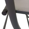 Chaises pliantes Rebecca Mobili Murici 84x48x57 Aluminium Polyester Gris foncé Beige Moderne ENSEMBLE 2 pièces Assemblé