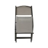 Folding Chairs Rebecca Mobili Murici 84x48x57 Aluminum Polyester Dark Grey Beige Modern SET 2 pieces Assembled