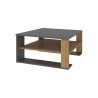 Low Coffee Table Rebecca Mobili Kabak 40x75x75 Chipboard Dark Brown Dark Brown Modern