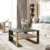 Low Coffee Table Rebecca Mobili Kabak 40x75x75 Chipboard Dark Brown Dark Brown Modern