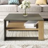 Table Basse Rebecca Mobili Kabak 40x75x75 Panneau de particules Marron Foncé Gris Foncé Moderne