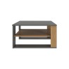 Low Coffee Table Rebecca Mobili Kabak 40x75x75 Chipboard Dark Brown Dark Brown Modern