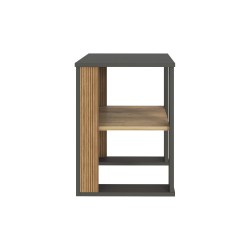 Beistelltisch Rebecca Mobili Neem 60x45x45 Spanplatte Dunkelbraun Dunkelgrau Modern