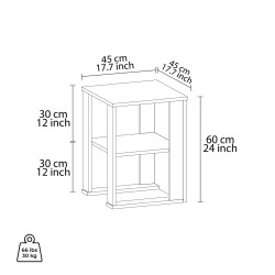 Stolik przy sofa Rebecca Mobili Neem 60x45x45 Płyta wiórowa Ciemnobrązowy Ciemnoszary Nowoczesny