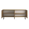 Credenza Bassa Rebecca Mobili Wartel 74x180x43 Truciolato Acciaio Marrone Chiaro Grigio Scuro Moderno