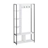 Eingangsgarderobe Rebecca Mobili Caigua 182x90x35 Spanplatte Stahl Weiß Dunkelgrau Modern