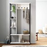 Entryway Wardrobe Rebecca Mobili Caigua 182x90x35 Chipboard Steel White Dark Brown Modern