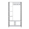 Entryway Wardrobe Rebecca Mobili Caigua 182x90x35 Chipboard Steel White Dark Brown Modern