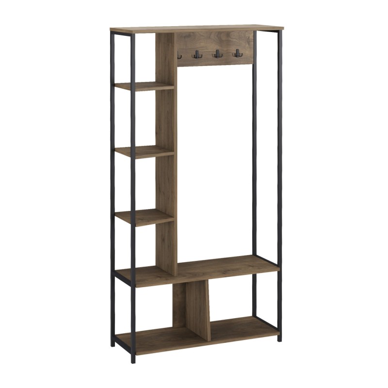 Entryway Wardrobe Rebecca Mobili Moringa 182x90x35 Chipboard Steel Dark Brown Dark Brown Modern