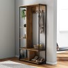 Eingangsgarderobe Rebecca Mobili Moringa 182x90x35 Spanplatte Stahl Dunkelbraun Dunkelgrau Modern