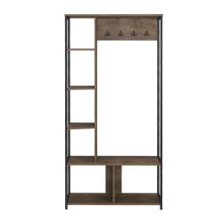 Entryway Wardrobe Rebecca Mobili Moringa 182x90x35 Chipboard Steel Dark Brown Dark Brown Modern