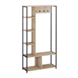 Entryway Wardrobe Rebecca Mobili Olearia 182x90x35 Chipboard Steel Light Brown Dark Brown Modern