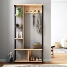 Entryway Wardrobe Rebecca Mobili Olearia 182x90x35 Chipboard Steel Light Brown Dark Brown Modern