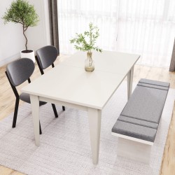 Mesa extensível Rebecca Mobili Araca 75x160x90 Aglomerado Aço Branco Moderno