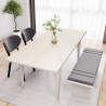 Table extensible Rebecca Mobili Araca 75x160x90 Panneau de particules Acier Blanc Moderne