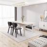 Uitschuifbare tafel Rebecca Mobili Araca 75x160x90 Spaanplaat Staal Wit Modern