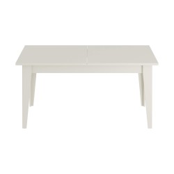 Table extensible Rebecca Mobili Araca 75x160x90 Panneau de particules Acier Blanc Moderne