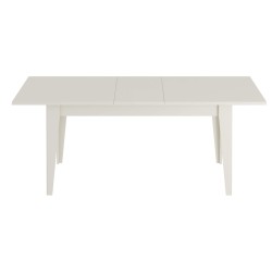 Mesa extensible Rebecca Mobili Araca 75x160x90 Tablero de partículas Acero Blanco Moderno