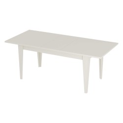 Mesa extensível Rebecca Mobili Araca 75x160x90 Aglomerado Aço Branco Moderno