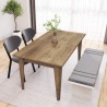 Extendable Table Rebecca Mobili Dabema 75x160x90 Chipboard Steel Dark Brown White Modern