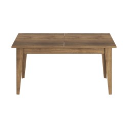 Uitschuifbare tafel Rebecca Mobili Dabema 75x160x90 Spaanplaat Staal Donkerbruin Modern