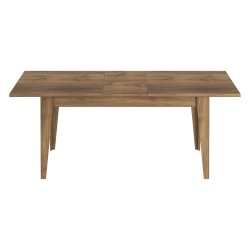 Mesa extensível Rebecca Mobili Dabema 75x160x90 Aglomerado Aço Marrom Escuro Moderno