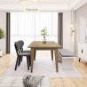 Extendable Table Rebecca Mobili Graviola 75x160x90 Chipboard Steel Light Brown White Modern