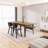 Extendable Table Rebecca Mobili Graviola 75x160x90 Chipboard Steel Light Brown White Modern