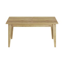 Mesa extensible Rebecca Mobili Graviola 75x160x90 Tablero de partículas Acero Marrón Claro Blanco Moderno