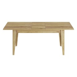 Mesa extensible Rebecca Mobili Graviola 75x160x90 Tablero de partículas Acero Marrón Claro Blanco Moderno