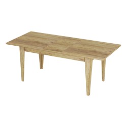 Mesa extensible Rebecca Mobili Graviola 75x160x90 Tablero de partículas Acero Marrón Claro Blanco Moderno