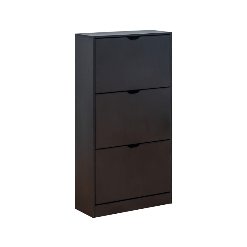 Armoire à Chaussures Rebecca Mobili Ekpe 119x60x23 MDF Noir Moderne