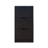 Armoire à Chaussures Rebecca Mobili Ekpe 119x60x23 MDF Noir Moderne