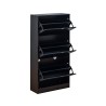 Armoire à Chaussures Rebecca Mobili Ekpe 119x60x23 MDF Noir Moderne